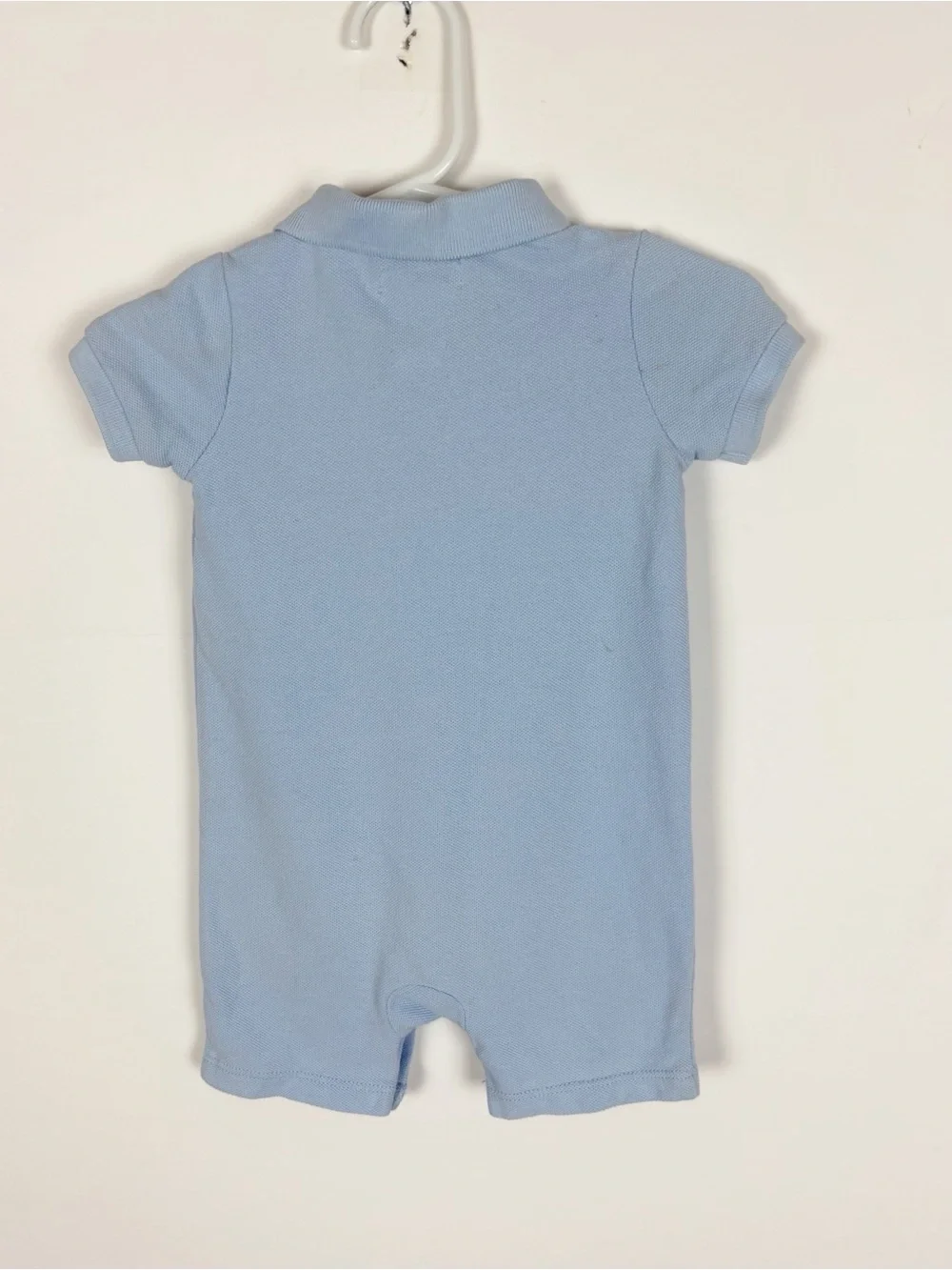 Ralph Lauren Baby Boy's Big Pony Cotton Mesh Polo Shortall Blue Size 6 Months